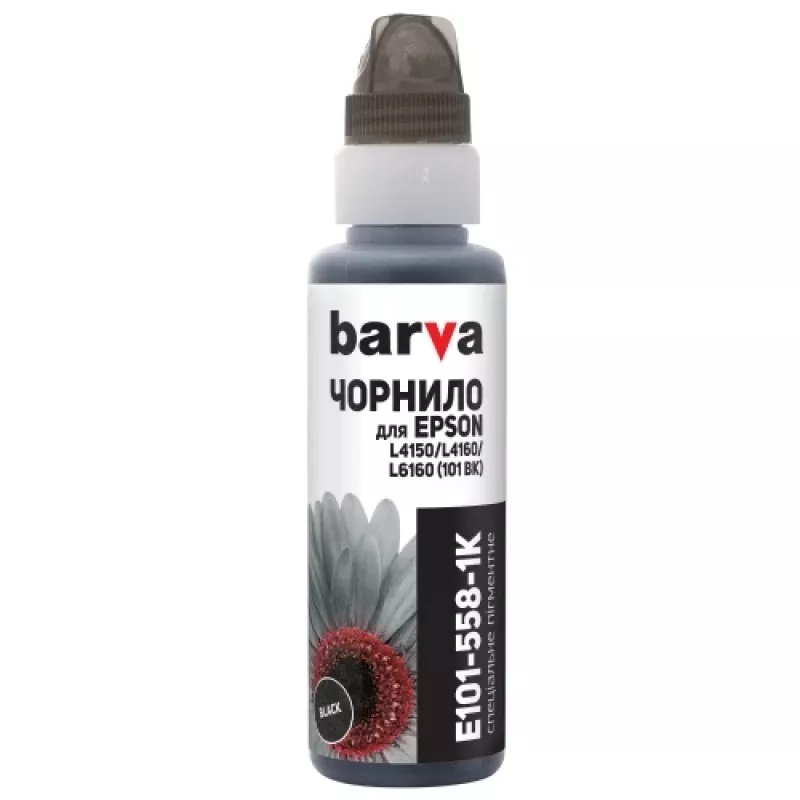 Garrafa de recarga de tinta compatível Barva Epson 101 BK (C13T03V14A) (E101-558-1K), preto