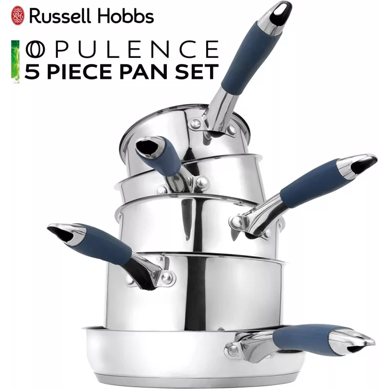 Conjunto de panelas Russell Hobbs RH01179EU, 5 peças, azul