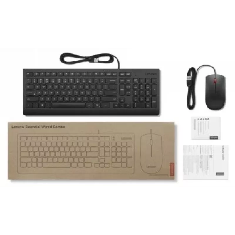 Conjunto de teclado e rato com fios Lenovo Essential