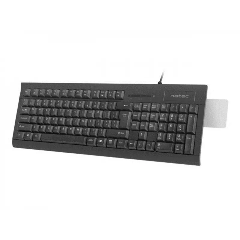 Teclado completo com fios NATEC MORAY Home/Office USB QWERTY US International preto, 104 teclas, teclado numérico