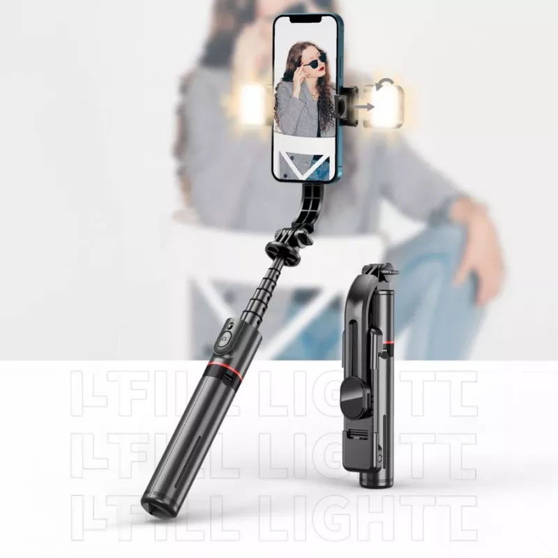 Tech-Protect L05S pau de selfie com tripé, luz LED e telecomando Bluetooth