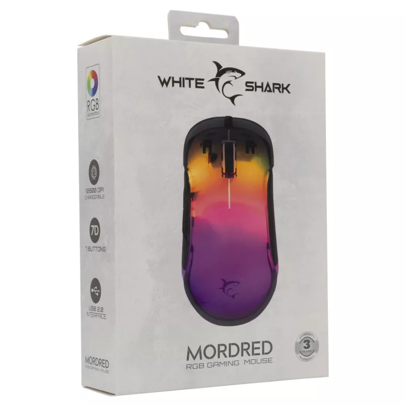 Rato White Shark GM-5017 Mordred preto USB