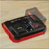 Carregador de bateria Einhell Power-X-Twincharger 3 A para interior preto - vermelho (4512069)