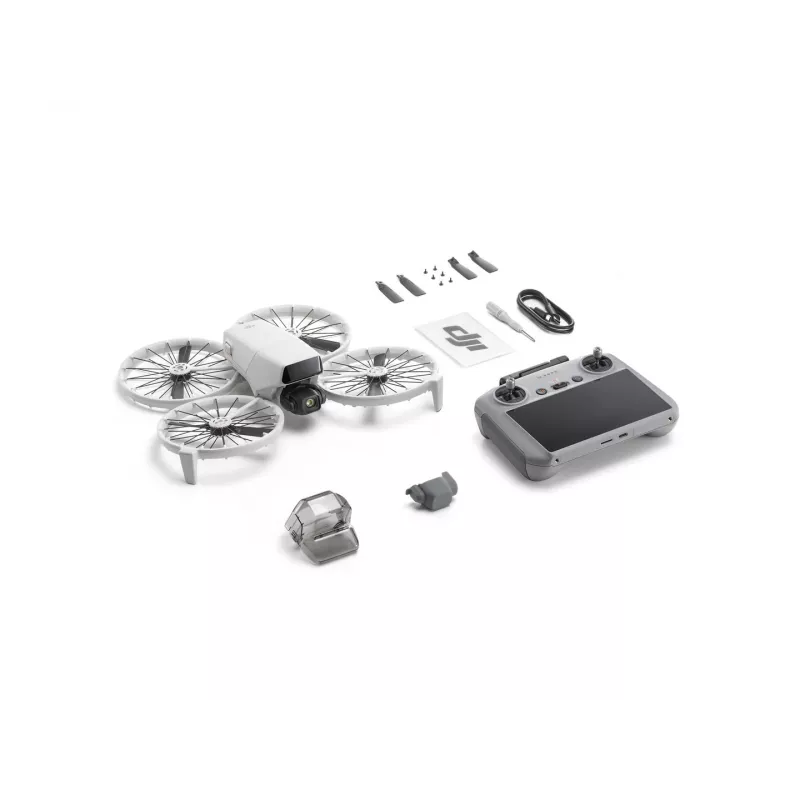 Drone DJI Flip com comando DJI RC 2, 48 MP, 4K HDR (3840x2160), 3110 mAh, 16 m/s, até 31 min de voo, menos de 249 g, preto/branco