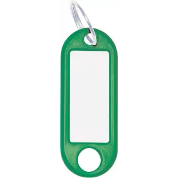 Porta-chaves WEDO 262 101804 — identificadores de plástico verdes 21 × 52 mm, pack de 10