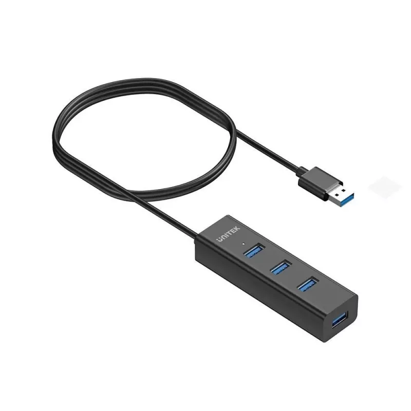 Hub de interfaces UNITEK Y-3089V01 USB 3.2 Gen 1 (3.1 Gen 1) Type-A 5000 Mbit/s preto