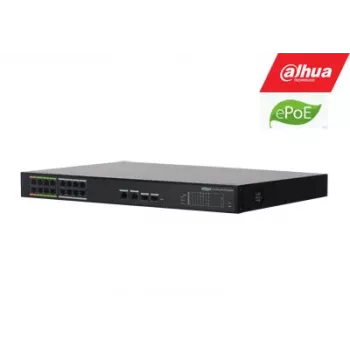 Comutador PoE ePoE 100Mbps 16 portas + uplink 2G + 2SFP, 8 portas ePoE, ePoE até 800m, Hi-PoE