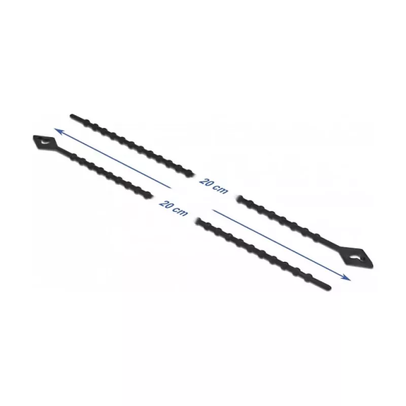 Abraçadeira de cabos paralela DeLOCK Beaded Kabel Tie C 200 x L 2,4 mm preta 100 peças