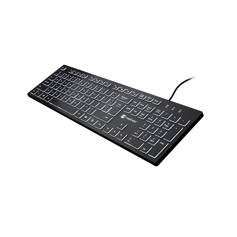 Teclado com fios NATEC HERRING GLOW layout US com retroiluminação branca