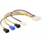 DeLOCK Molex 4 pin > 4 x 2 pin ventoinha (12 V / 7 V / 5 V) - Cabo de alimentação para ventoinha - alimentação interna, 4 pinos (M) para Molex, 2 pinos - 20 cm