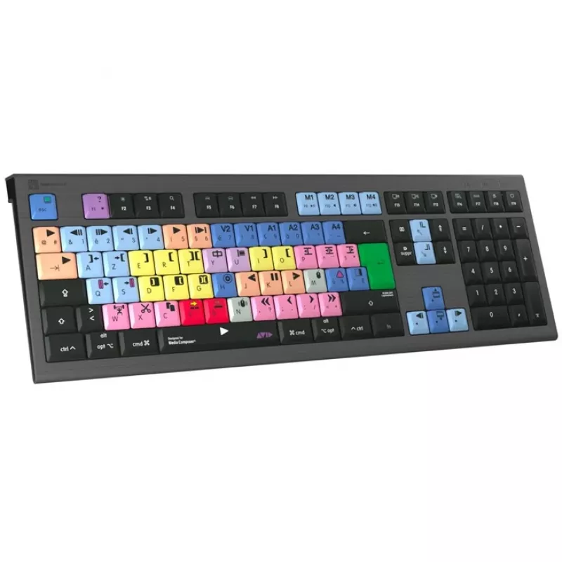 Teclado retroiluminado Logickeyboard Avid Media Composer ASTRA 2 Mac francês (LKB-MCOM4-A2M-FR)