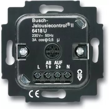 BUSCH JAEGER 6418 U - acionador de estore/estore - montagem encastrada - 2 canais - IP20 - preto - CE