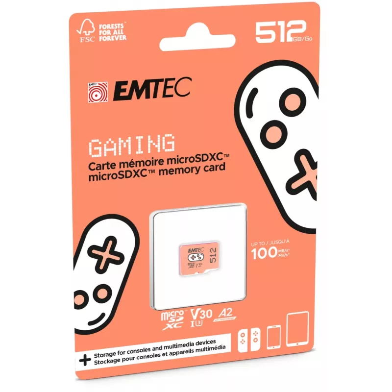 Cartão MicroSDXC Emtec Gaming 512 GB