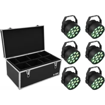 Conjunto de luz LED PAR EUROLITE 6x TCL Spot com mala de transporte, modelo TDV-1