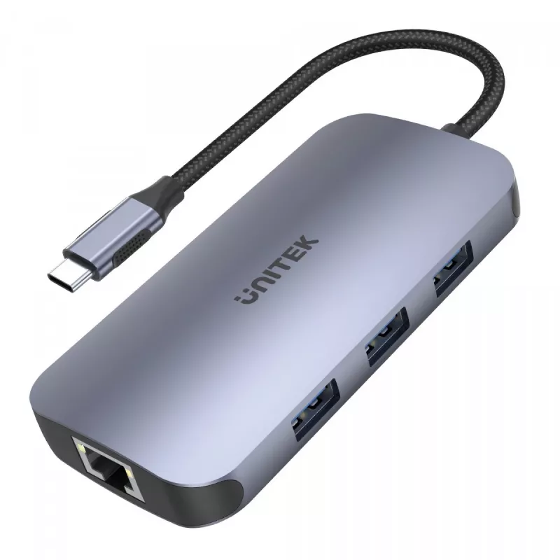 Hub de interface UNITEK D1071A USB 3.0 SuperSpeed 5 Gb/s prateado