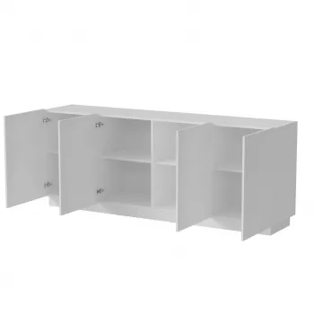 Cómoda Cama LIVERTI 200x42x78 cm branca, corpo em aglomerado de 16 mm, porta de 16 mm