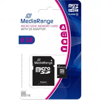 Micro SDHC 8GB C10/W/ADAPTER MR957 Mediarange