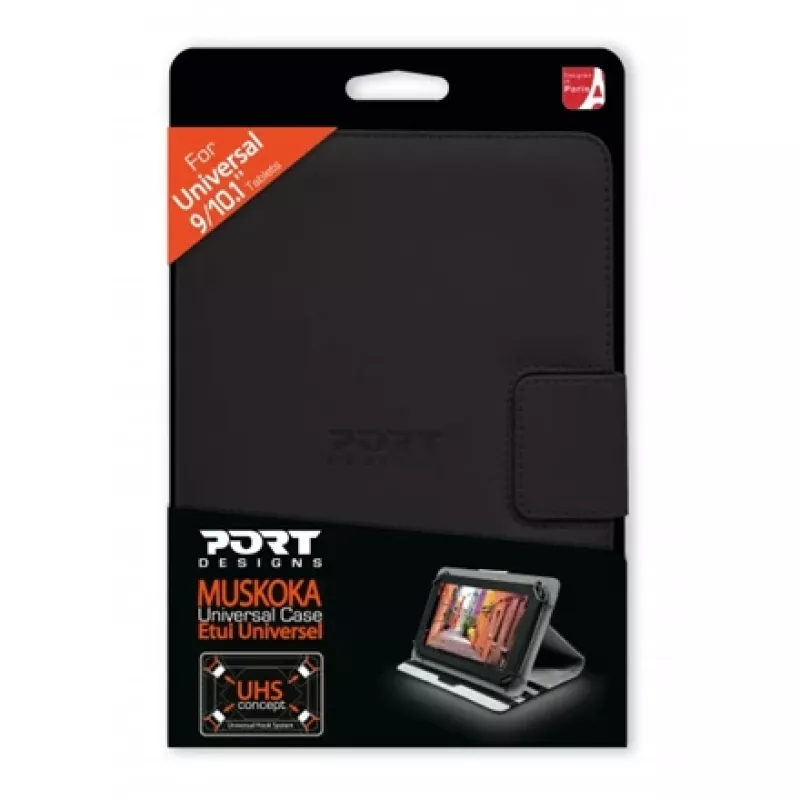 Capa flip universal Port Designs MUSKOKA 25,6 cm (10,1) preta