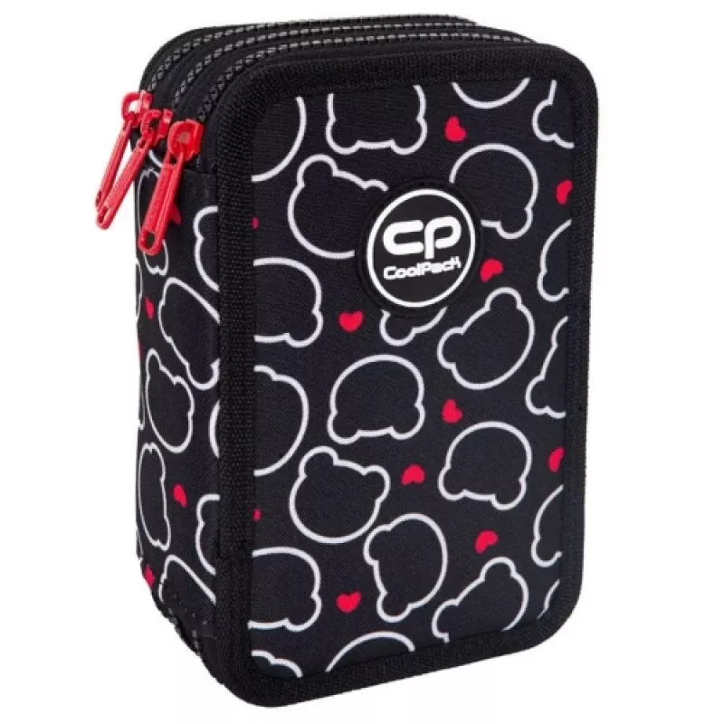 Estojo Cool pack Jumper 3 — organizador de material escolar de três andares com design de urso, tecido resistente