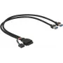 Cabo USB DeLOCK 0,45 m 2 x USB 3.0 A ficha macho de pinos USB 2.0