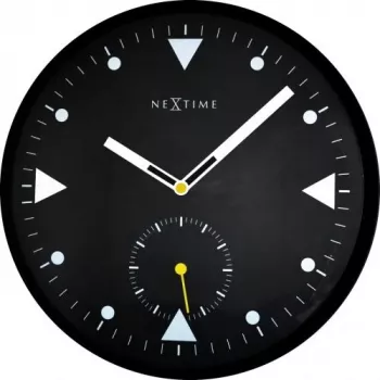 Relógio de parede NeXtime 3049 Serious Black, Ø32 cm, preto