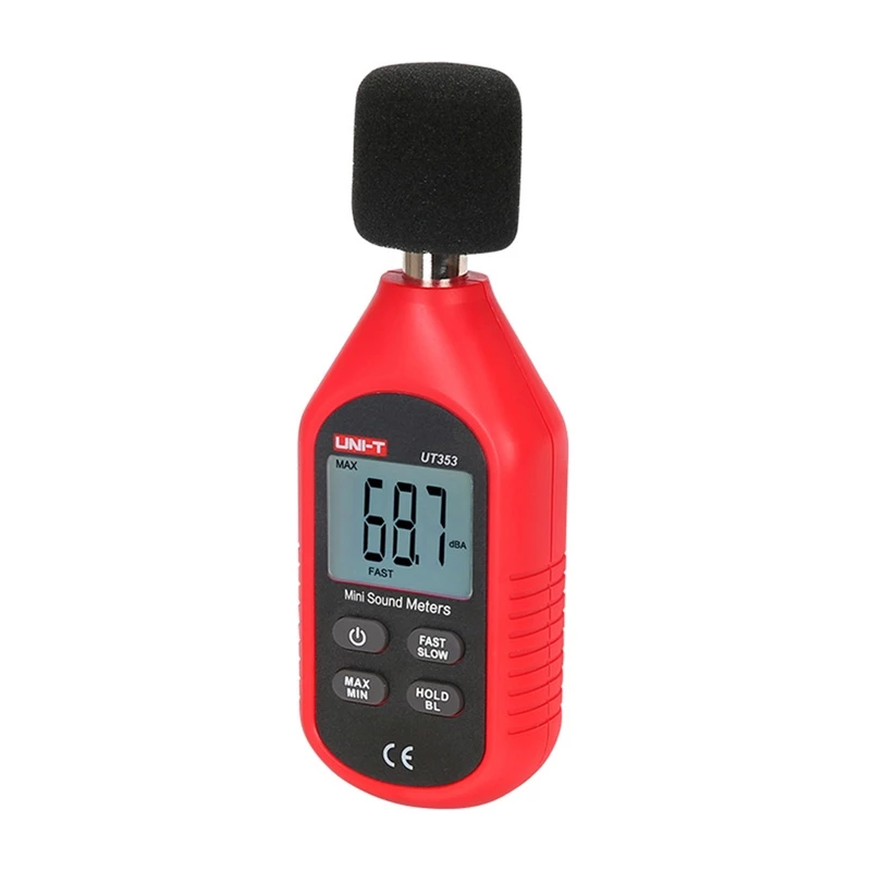 Medidor de nível sonoro UT353, gama 30–130 dB, frequência 31,5 Hz–8 kHz