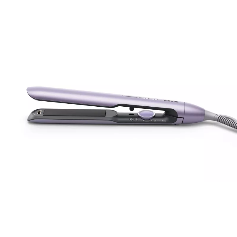 Prancha de alisamento Philips BHS742/00 (série 7000) — placas de cerâmica, 12 níveis de temperatura, 120–240 V, cabo de 2 m, roxo