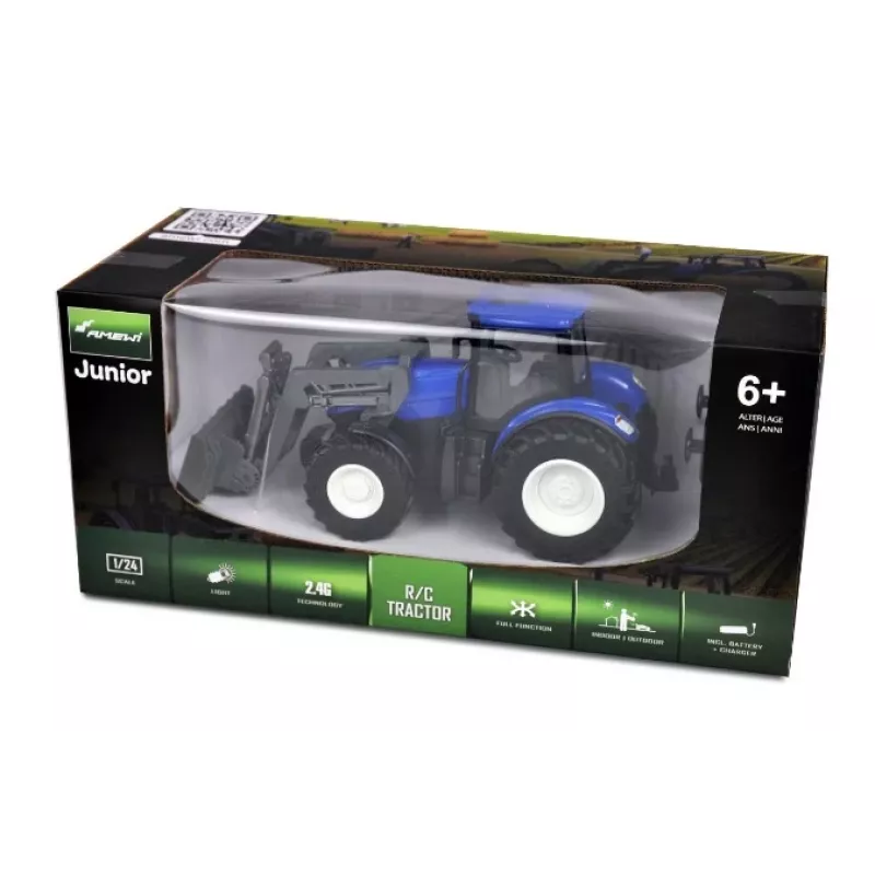 Trator Amewi trator de brincar com lâmina motor elétrico 1:24