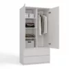 Top E Shop SZAFA MALWA B roupeiro de quarto, 5 prateleiras, 2 portas, branco