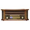 Denver MCR-50MK3 aparelhagem retro com gira-discos, CD/MP3, leitor de cassetes e rádio, 2 x 2,5 W, acabamento em madeira