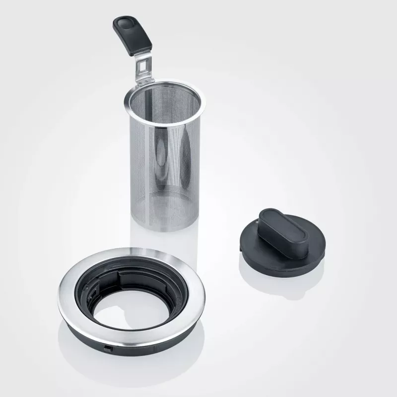 Chaleira elétrica SEVERIN 1 L 2200 W vidro e aço inoxidável, 5 definições de temperatura, indicador LED