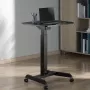 Mesa de computador portátil com rodas, secretária sentado-em pé ajustável em altura até máx. 113 cm, inclinação até 30 graus, Preto