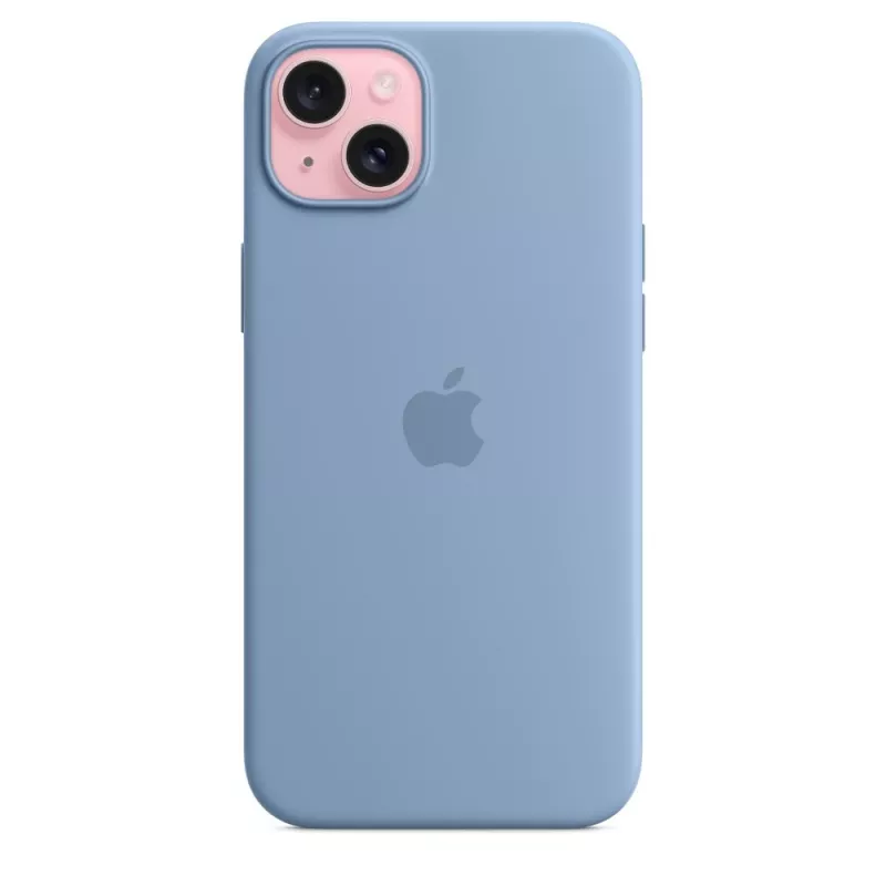 Capa de silicone Apple iPhone 15 Plus com MagSafe - azul inverno