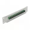 Patch panel de fibra ótica DeLOCK 10 polegadas 12 portas SC Simplex verde 1HE cinzento