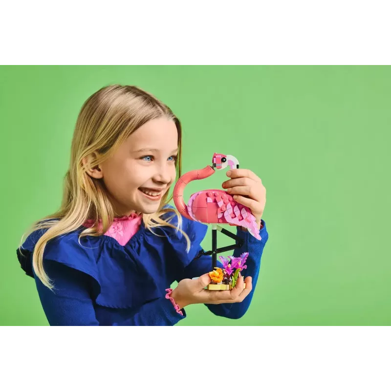 LEGO Creator 3 em 1 Flamingo rosa 31170 conjunto de construção, 288 peças, altura 230 mm, idade recomendada 8+