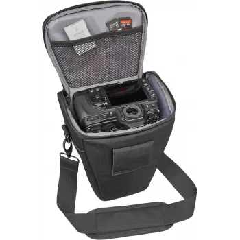 Bolsa para câmara Cullmann Malaga Action 300 preto — bolsa de proteção compacta para câmaras sem espelho e compactas
