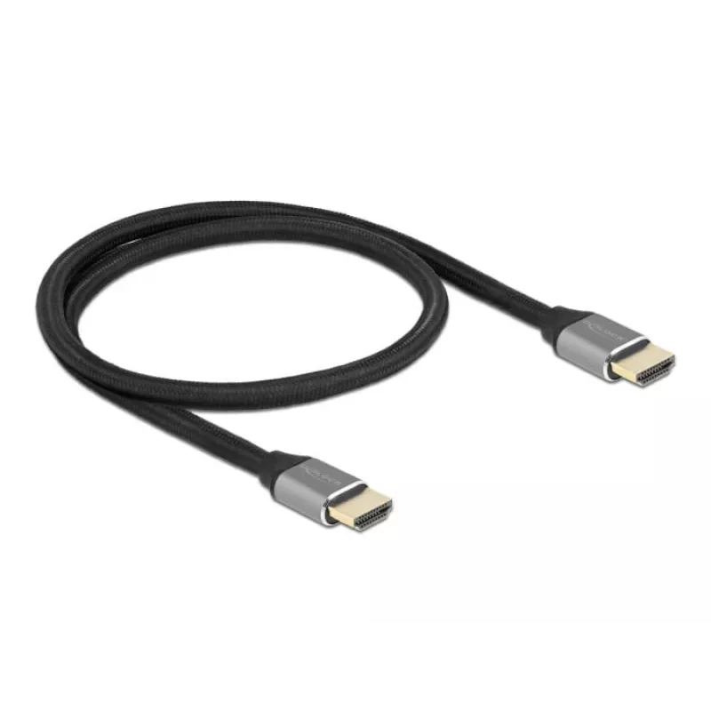 Delock - Cabo HDMI Ultra High Speed - HDMI macho para HDMI macho - 50 cm - Isolamento triplo - Cinzento - Contactos banhados a ouro, suporta 8K 6