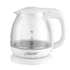 Chaleira elétrica Maestro MR-055 branca — 1 L, 1100 W, corpo em vidro, retroiluminação, indicador de nível de água