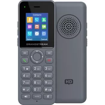 Grandstream DP725 auscultador sem fios DECT HD, ecrã TFT a cores de 1,8 polegadas, 20 contas/linhas SIP, push-to-talk, cinzento
