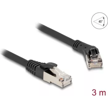 Cabo de rede DeLOCK RJ45 Cat.8.1 S/FTP 45° angular 3m preto