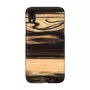 Capa para telemóvel man and wood para iPhone XR — parte traseira em madeira ébano branco, capa protetora