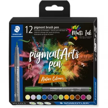 Caneta pincel Staedtler Pigment Arts Nature Colors 12 unid.