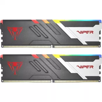 DIMM 64 GB DDR5-6000 (2x 32 GB) kit dual, memória RAM preta, PVVR564G600C30K, Viper Venom RGB, INTEL XMP, AMD EXPO