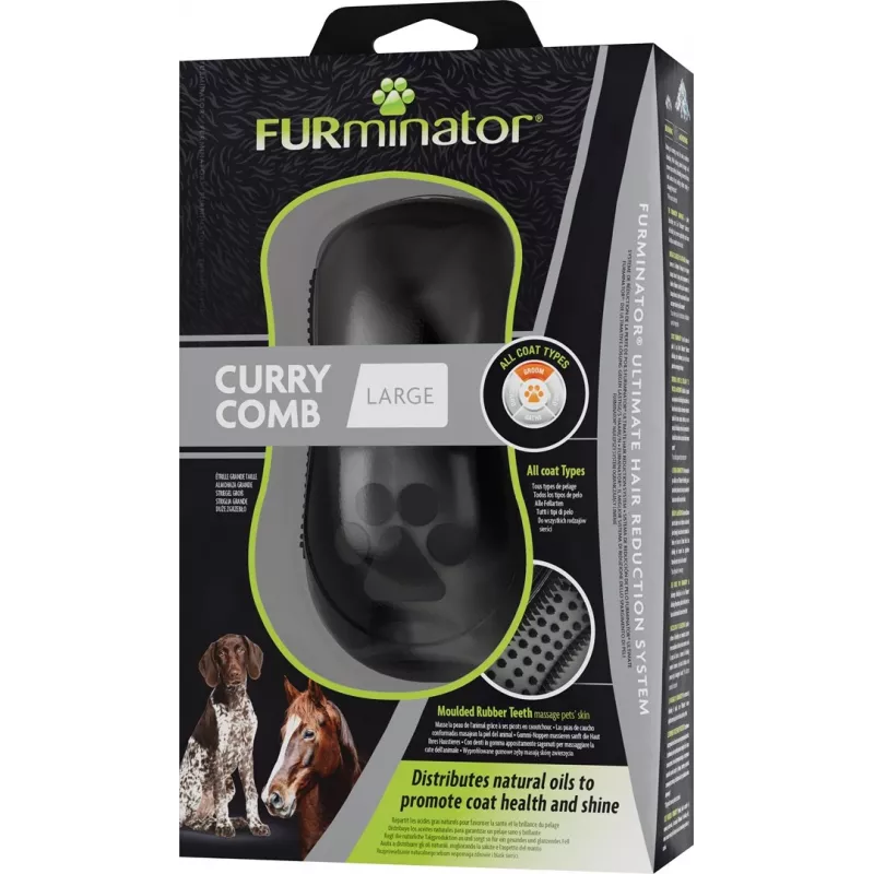 FURminator - Escova de borracha para cães e cavalos - L