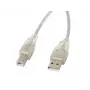 Cabo USB 2.0 LANBERG CA-USBA-12CC-0018-TR, USB A (ficha macho) para USB B (ficha macho), 1,8 m, transparente
