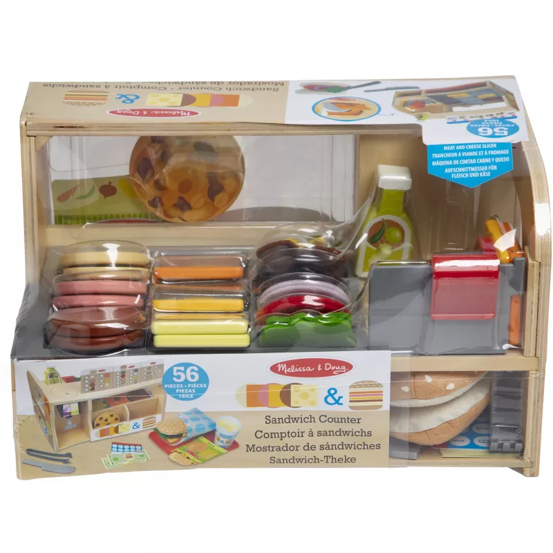 Melissa & Doug Slice & Stack Sandwich Counter 6074860 cozinha de brincar em madeira