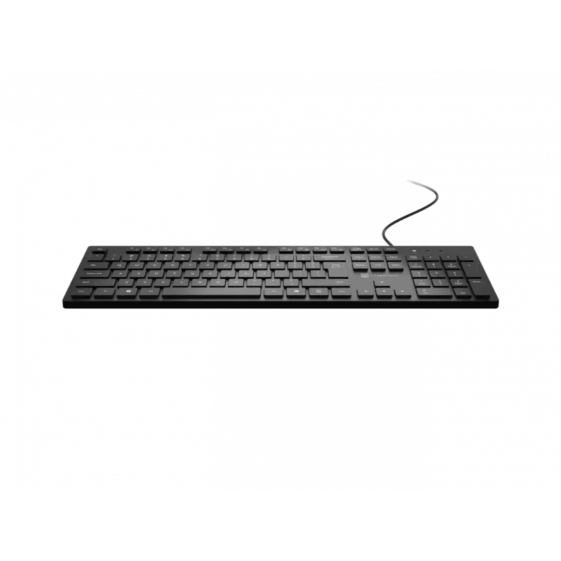 Teclado multimédia fino com fios NATEC HERRING — preto, layout low-profile, teclas multimédia