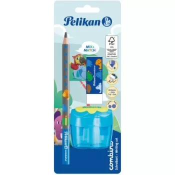 Pelikan Conjunto de lápis de aprendizagem Combino BS, borracha, afia-lápis, azul (821605)