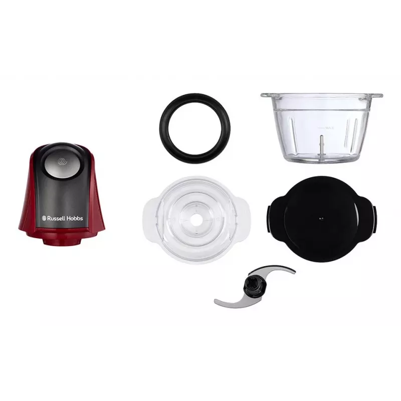 Picadora elétrica Russell Hobbs 27130-56 0,5 L 200 W preto, vermelho, transparente