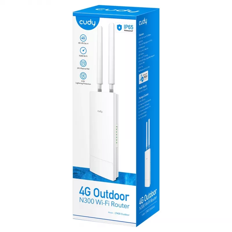 Router WLAN Cudy LT400 Fast Ethernet Single-Band (2,4 GHz) 4G Branco